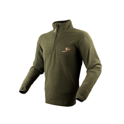 PHEASANT MOTIF FLEECE PULLOVER