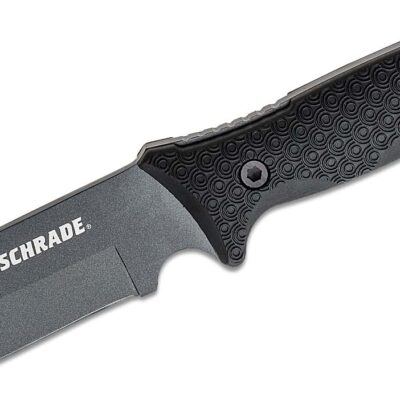 SCHRADE  Frontier Fixed Blade, Black TPE Handles